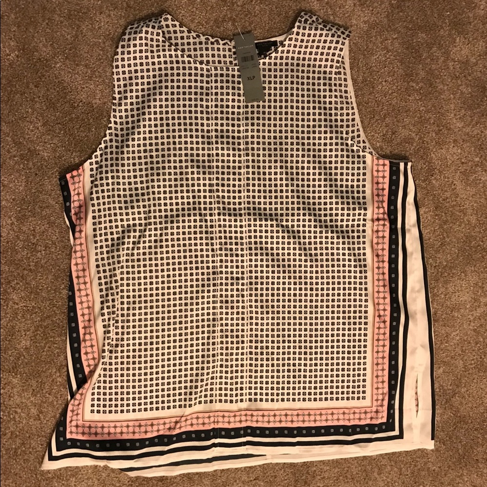Ann Taylor Petite Floral Pleated Shell